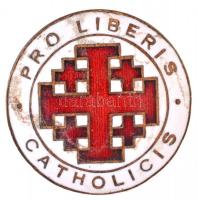DN "Pro Liberis Catholicis" zománcozott jelvény, hátoldalon "BERÁN BUDAPEST DÖBRENTEI U. 2." gyártói jelzéssel T:2