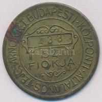 ~1930. 50f "Budapesti Központi Általános Tejcsarnok R. T." üvegbetétjegye, "133"...