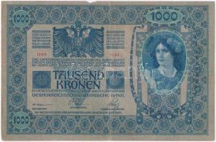 1902. 1000K csehszlovák bélyeggel T:III kis anyaghiány