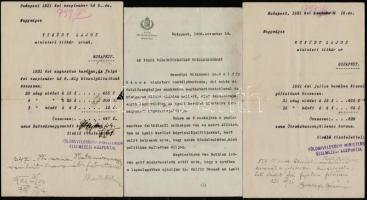 1921-1931 Vegyes papírrégiség tétel, levelek, borítékok, bejelentés igazoló szelvény, stb.