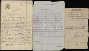 1921-1931 Vegyes papírrégiség tétel, levelek, borítékok, bejelentés igazoló szelvény, stb