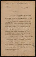 1921 Egy perirat anyaga és a hozzá tartozó papírok, levelek