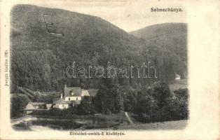 1906 Selmecbánya, Schemnitz, Banská Stiavnica; Erzsébet emlék E Kisiblyén (Csókliget). kiadja Joerges / Erzsébet memorial, Kysihybel valley, Letter E on the hillside