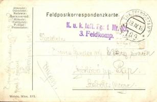 1916 Isonzo-Armee 1915 feliratú bronz jelvény dombornyomott képe tábori postai levelezőlapon / WWI W...