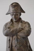 Napóleon figurás kandalló óra, spiáter, hiányos, nem működik, m:47,5 cm