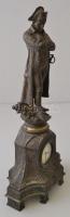 Napóleon figurás kandalló óra, spiáter, hiányos, nem működik, m:47,5 cm