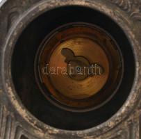 Napóleon figurás kandalló óra, spiáter, hiányos, nem működik, m:47,5 cm