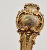 Aranyozott ezüst (Ag.) író szett ( 4db), jelzett, elefántcsont nyéllel (apró lepattanás a végén), dí...