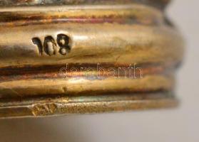 Aranyozott ezüst (Ag.) író szett ( 4db), jelzett, elefántcsont nyéllel (apró lepattanás a végén), dí...