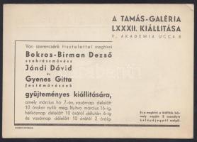 1936 Ujabb római magyar művészek kiállítása a Nemzeti Szalonban. Kiállítási katalógus + Meghívó a Ta...