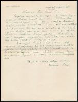 Barabás Tibor (1911- 1984) író saját kézzel írt level a munkaszolgálatból Gyenes Gitta (1888 - 1960)...