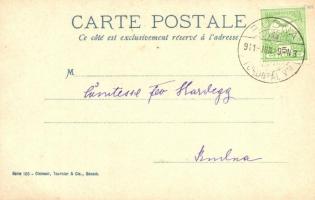 1911 Football palyer with dog. Série 105. Clément, Tournier & Cie. Geneve litho, artist signed