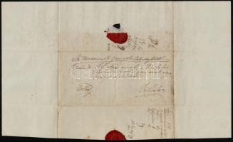 1858 Székely Mózes (1805-1862) unitárius püspökhelyettes levele Délfalvára, viszaszpecséttel