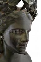 1876 Thiébaut Freres öntöde: Marianne. (Théodore Doriot után). Patinázott bronz büszt, jelzett, /  T...