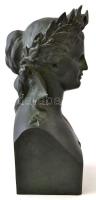 1876 Thiébaut Freres öntöde: Marianne. (Théodore Doriot után). Patinázott bronz büszt, jelzett, /  T...