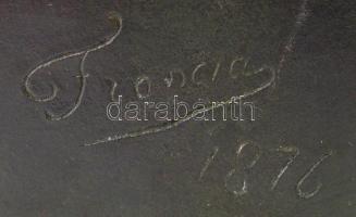 1876 Thiébaut Freres öntöde: Marianne. (Théodore Doriot után). Patinázott bronz büszt, jelzett, /  T...