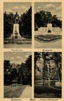Makó - 5 db régi városképes lap: Horthy park, Megyeháza