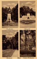 Makó - 5 db régi városképes lap: Horthy park, Megyeháza