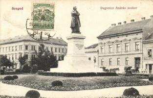 Szeged, Dugonics András szobor, Steiner Lajos üzlete. TCV card