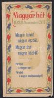1928 Magyar Hét reklám címke. 8,5x15,5 cm