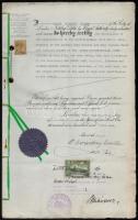 1936 Az Anglo-International bank céges dokumentumai és hiteles magyar fordításuk 12P konzulátusi illetékbélyeggel