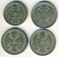 Szerbia 1884. 10P, 20P (3x) T:2/3,3