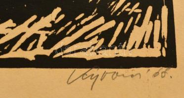 Olvashatatlan jelzéssel: Városi híd. Linó, papír, jelzett, 42×61 cm