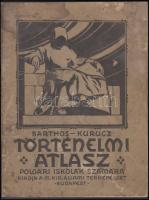 cca 1920-1930 Barthos-Kurucz: Történelmi atlasz polgári iskolák számár. Bp., M. Kir. Állami Térképészet, 32+2 p. Kiadói papírkötés, foltos.