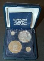 Hollandia 1863. 5c Ag + 1929. 2 1/2G Ag + 1941. 10c Ag + 1934. "Emma királynő" Ag emlékérem 25g, szettben T:2/3,PP Eredeti díszdobozban, tanúsítvánnyal!