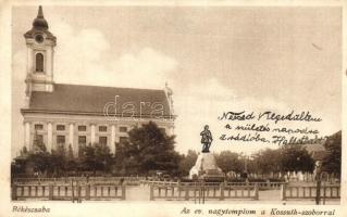 Békéscsaba, Kossuth szobor, Evangélikus templom (gyűrődés / crease)