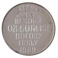 Jugoszlávia 1989. "Rigómezei csata 600. évfordulója" jelzett Ag emlékérem dísztokban (11g/...