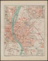 cca 1894-1900 3 db Budapest térkép, 24x16 cm és 30x24 cm közötti méretben