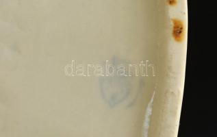 Zsolnay búgócsigás kisfiú, kézzel festett, jelzett (Sinkó András), apró kopásokkal, 16×8,5×12 cm