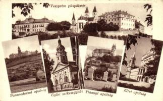 Veszprémi püspökvár, Pannonhalmi apátság, Győri székesegyház, Tihanyi apátság, Zirci apátság (EK)