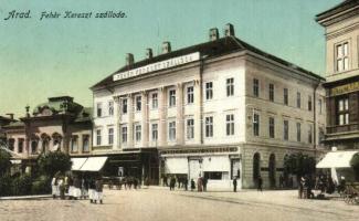 1913 Arad, Fehér Kereszt szálloda, Braun Gusztáv kávéháza, Neumann üzlete / hotel, cafe and shop