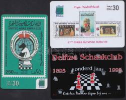 3 sakk témájú telefonkártya / 3 chess phone cards