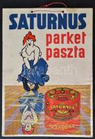 cca 1940 Horváth Rezső: Saturnus parket paszta. Bp., Grund. Karton plakát. 24x34 cm