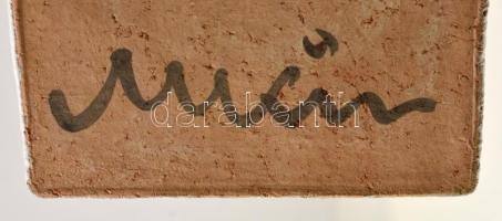 Retró Iparművészeti Vállalatos kerámia falikép, jelzett, 29,5×12 cm