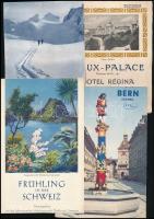 10 db régi svájci idegenforgalmi prospektus