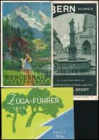 10 db régi svájci idegenforgalmi prospektus