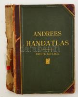 Andrees Allgemeiner Handatlas. Harmadik kiadás. Bielefeld & Leipzig, 1893, Velhagen & Klasing Verlag. Kiadói félbőr kötés, hiányos gerinccel./ Half-leather-binding, in german language, damaged, in poor condition.