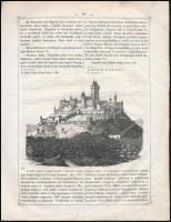 1853 Nógrád várának látképe, papír, fametszet, in: Magyarország és Erdély képekben III. kötet, 27x20 cm
