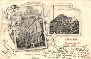 1899 Szatmárnémeti, Szatmár, Satu Mare; Igazságügyi palota, Neuschlosz fűrésztelep / Palace of Justice, sawmill. Art Nouveau, floral (ázott / wet damage)