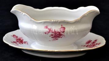 Zsolnay virág mintás hat személyes étkészlet, matricás, jelzett, hibátlan, apró kopással, összesen: ...