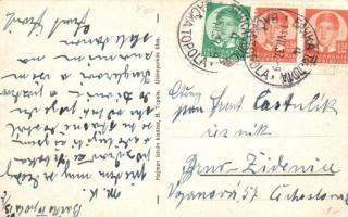 Bácstopolya, Topolya, Backa Topola; park. Kiadja Hejman István / park + kétnyelvű bélyegző / bilingu...