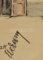 Elekessy jelzéssel: Tabán 1910. Vegyes technika, papír, üvegezett keretben, 28×34,5 cm