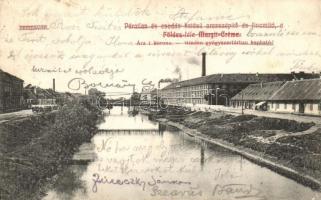 1908 Temesvár, Timisoara; Béga folyópart, Földes-féle Margit-Creme krém reklámlap / Bega riverside, Cream advertisement
