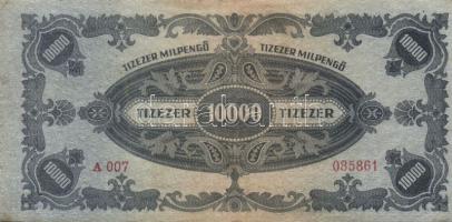 1946. 10000MP T:II- hátlapi nyomat erősen balra és lefelé csúszva + 100000MP T:I-