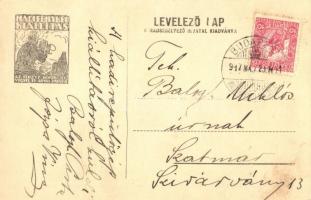 1917 66/II. zlj. Grausz Sándor főhdgy. Aknavető. Hadsegélyező Hivatal Kiadványa. Hadifénykép Kiállít...