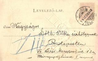 1899 Boldog Új évet! / New Year greeting embossed art postcard with chimney sweeper